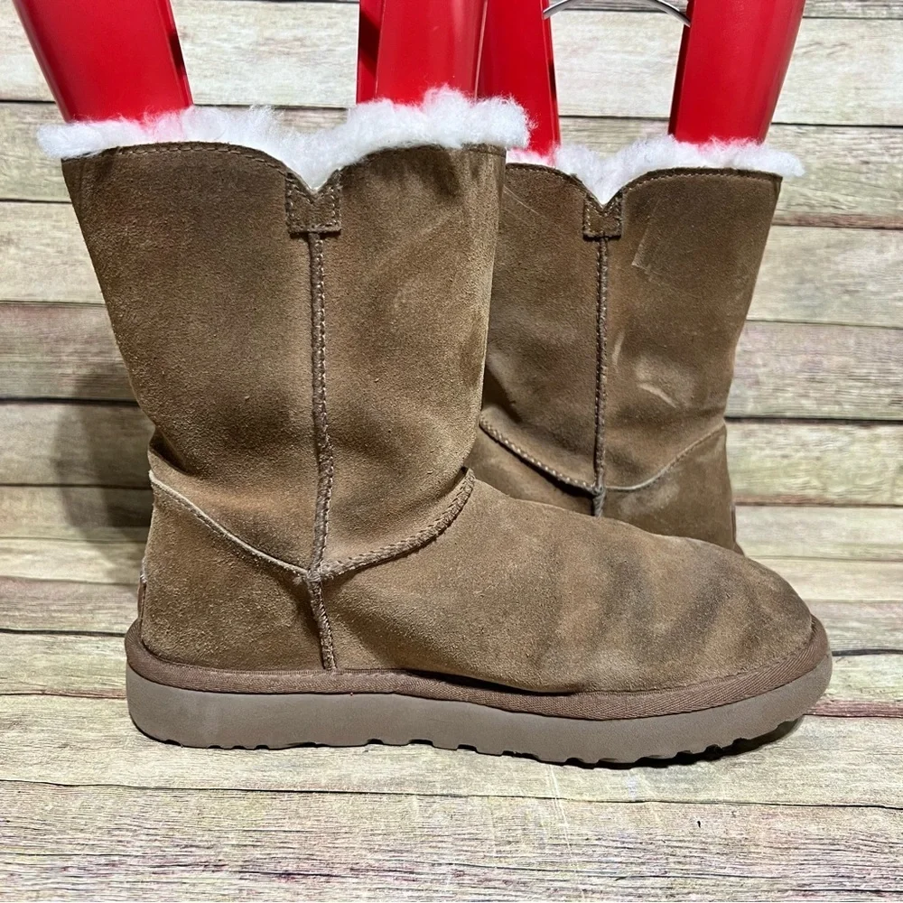 Ugg Brown Bailey Fluff Buckle Winter Boots